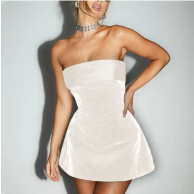 Velvet Strapless Backless Mini Dress – Elegant & Sexy Clubwear